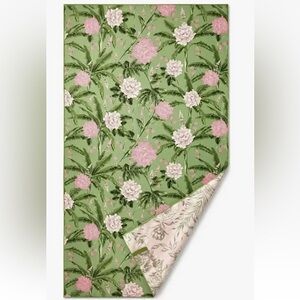 NWT Agua Bendita Reversible Quick Dry Peony Floral Beach Towel Wrap Pink Green